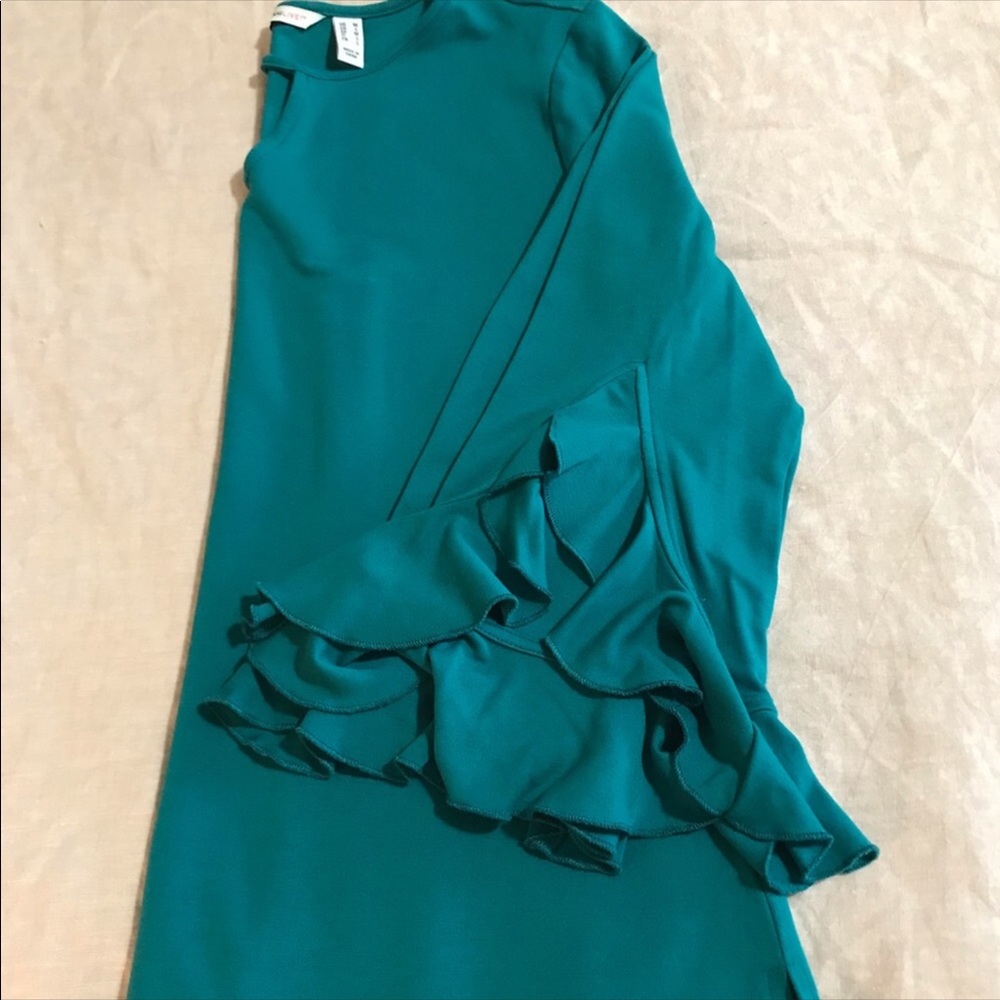 CLEARANCE | Isaac Mizrahi Keyhole Knit Top w/Split Ruffle Fluted Sleeve Blouse - Picture 8 of 14